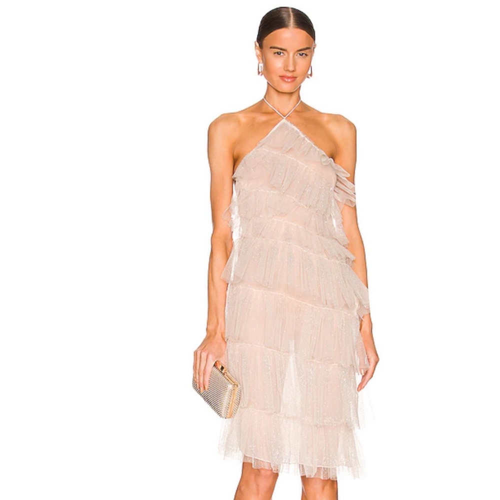 The bar Kai dress in nude sparkle
